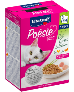Poésie® Petit Multipack mit Pute und Huhn + Katzengras